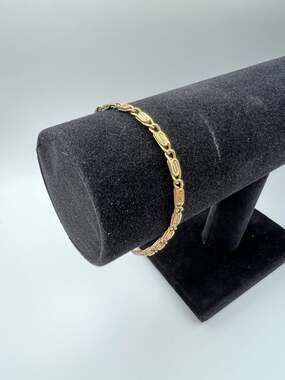 Vintage 925 Sterling Silver Gold Plated Paperclip Link Bracelet